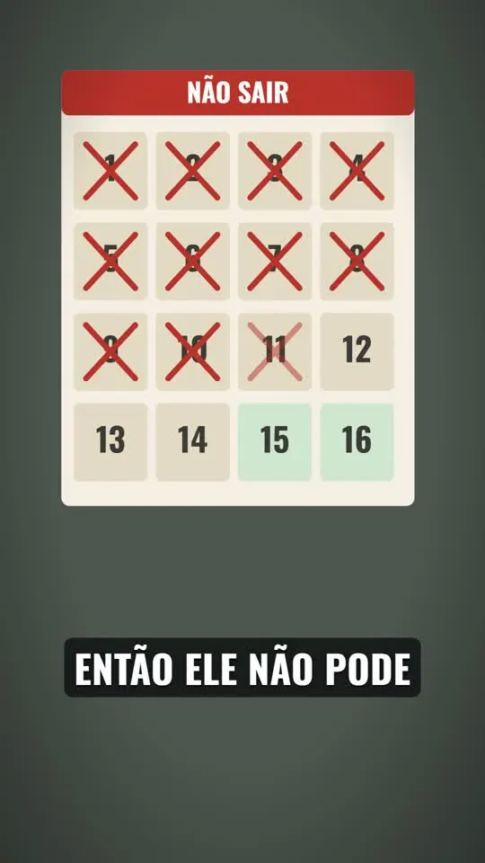 Frame de Apocalipse Nuclear: calendário de dias sem sair